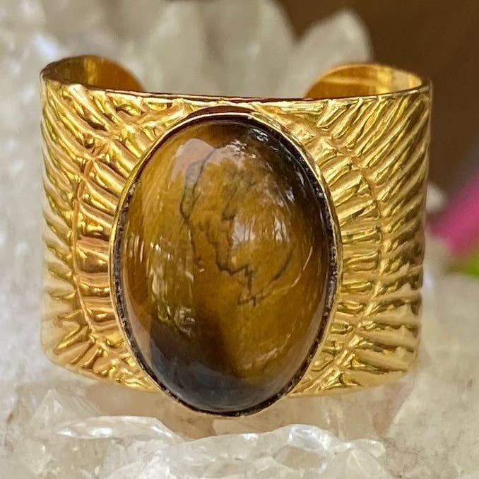 Edelsteenring met tijgeroog voor wholesale door Lexi Jewelry