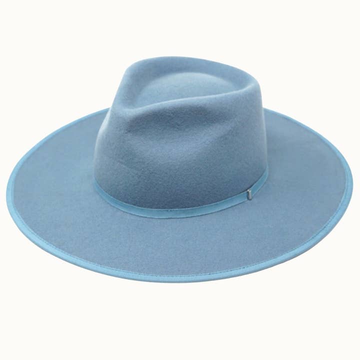 Olive & Pique - Wholesale Fedora - Women's - BILLIE - 100% Wool Felt Rancher, Satin Lined, Powder Blue2