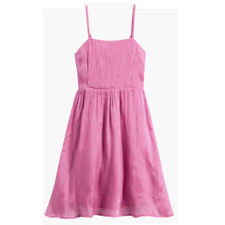 Tween Shimmer Crinkle Babydoll Party Dress for wholesale by Ava & Yelly