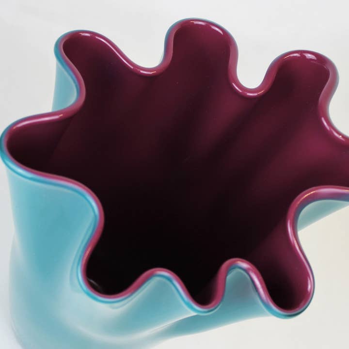 Signature Home Collection GmbH - Wholesale Vase - Wavy glass vase two-tone turquoise purple glass vase table vase5