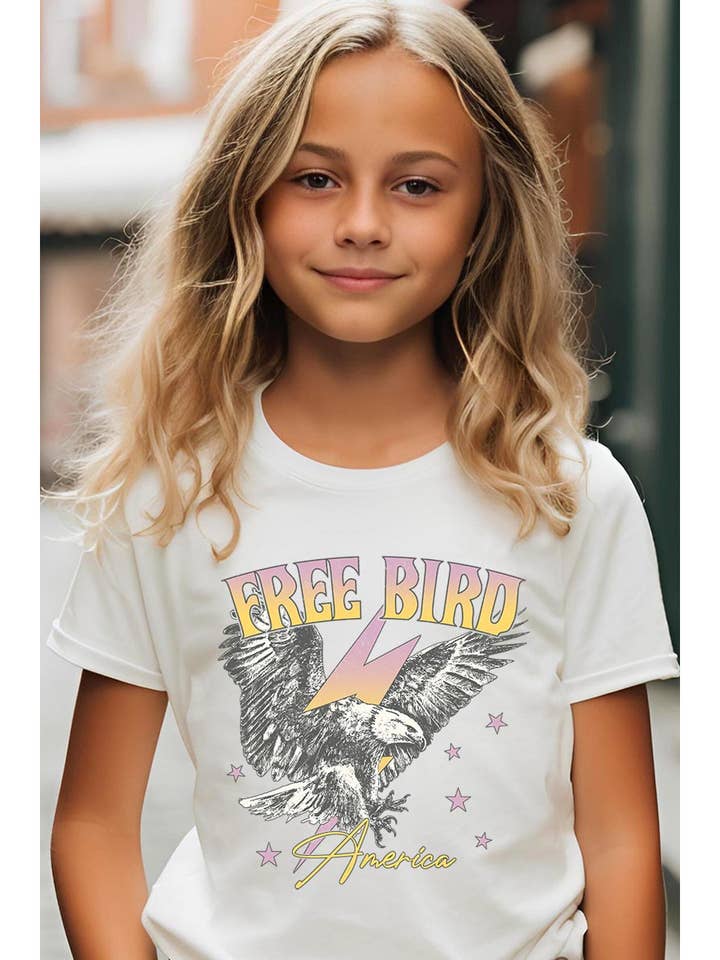 Free Bird America Kids Graphic T Shirts for wholesale by COLORBEAR