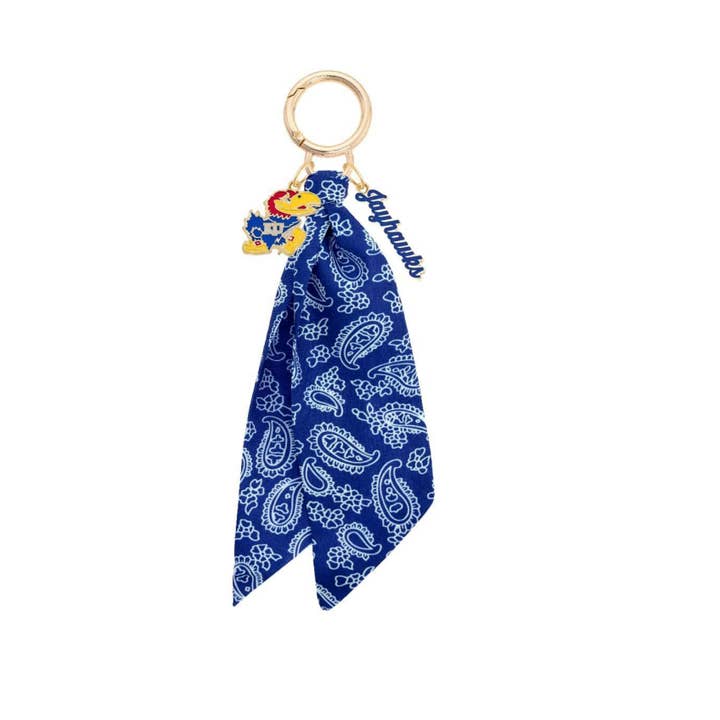 Kansas Jayhawks Logo Bandana Bag Charm for wholesale by Canvas Style
