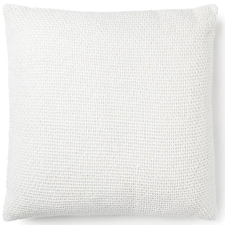 Madera Weave Pillow I 22"x 22" I White for wholesale by India's Heritage