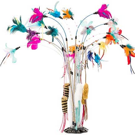 King Wholesale Pet Goods - Wholesale Pet Toy - Cat - ETHICAL/SPOT Cat Teaser Wand Display - 24 pc