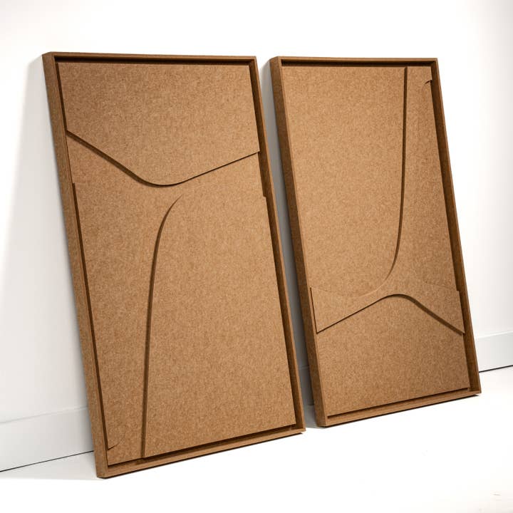 FeltArt Sérénité Douce Dune Chameau Taille L 70 x 110 cm Lot de 2 pour la vente par FeltArt