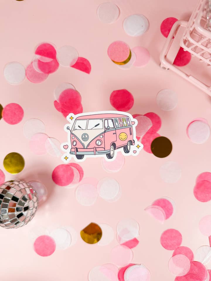 Groovy Van Vinyl Sticker for wholesale by BlushedDesigns Co.
