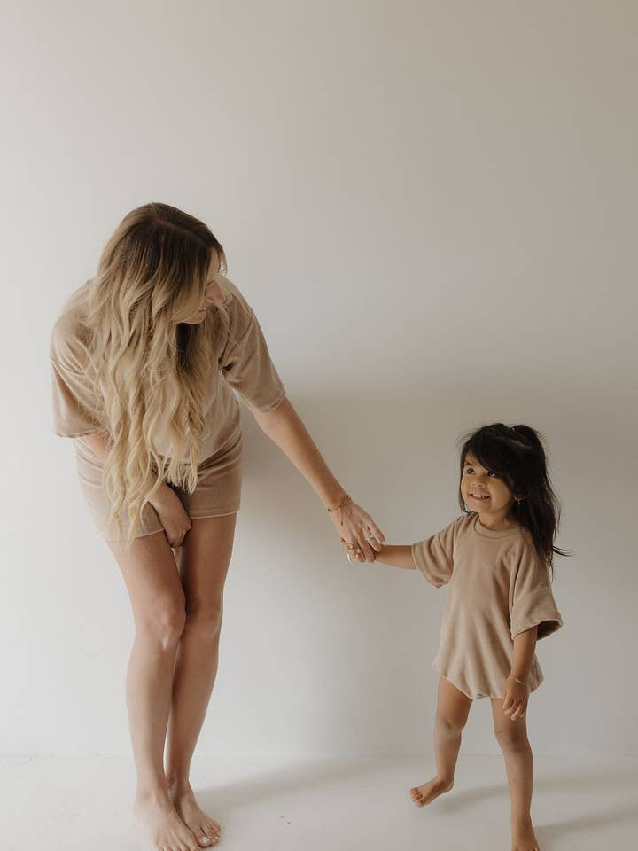 Forever French Baby - Wholesale Bodysuit (Non-Footed) - Baby - Terry T-Shirt Romper | Tan