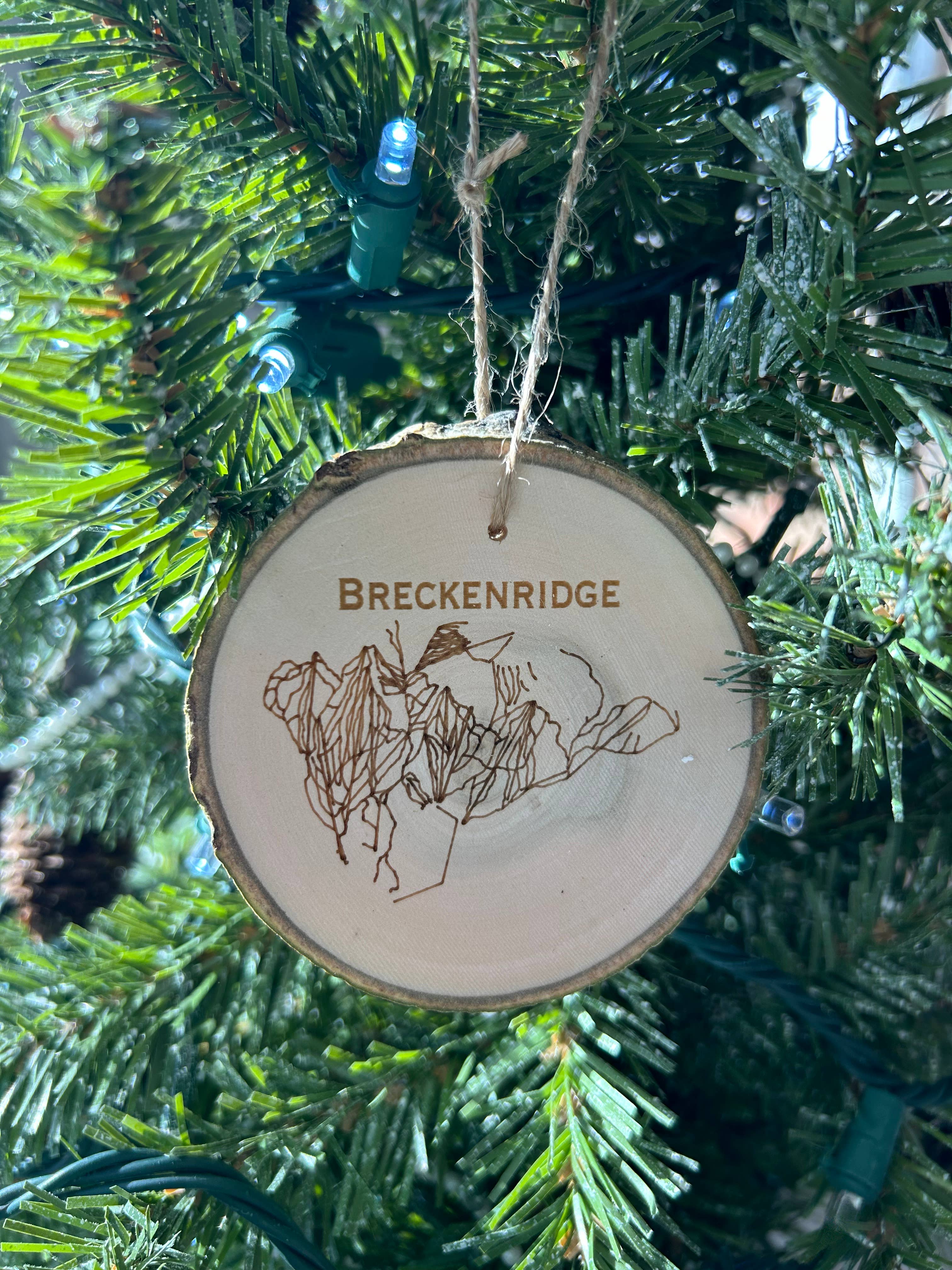 Parks Art Collection - Wholesale Ornament - Breckenridge Ski Resort Map Christmas Ornament, Mountains7