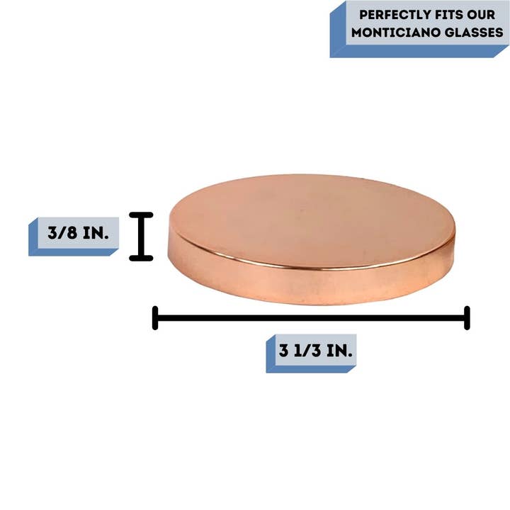 General Wax - Candle Making Supplies - Wholesale Candle holder - Rose Gold Candle Lid - Fits our 9.5 oz Monticiano1