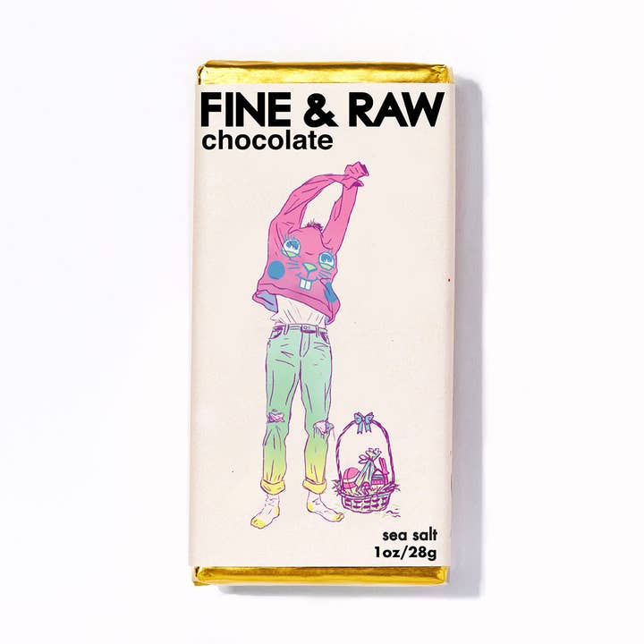 Easter 2026 1oz Sea Salt Chocolate Bar for wholesale by FINE & RAW