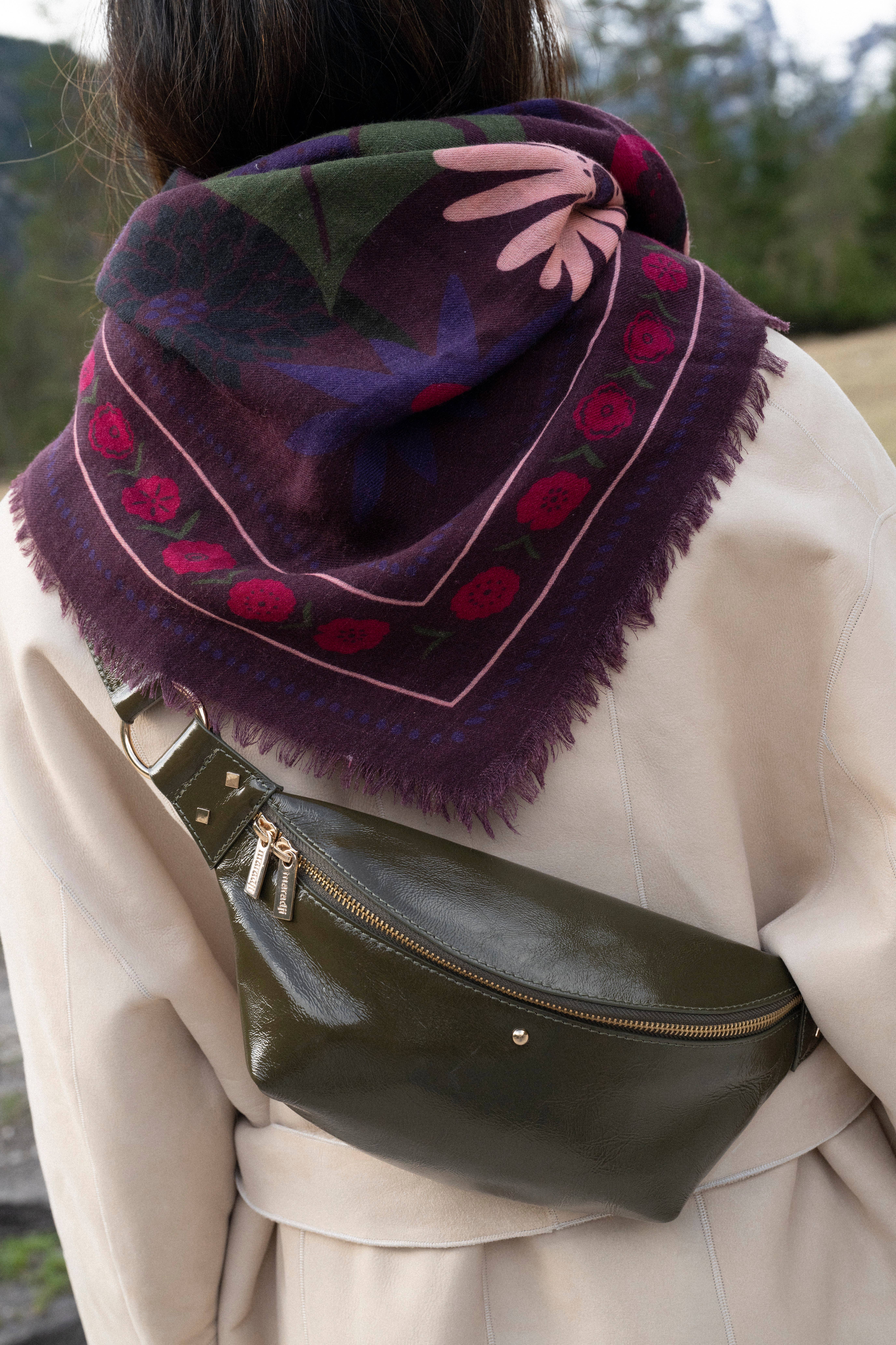 Maradji - Vendita all'ingrosso Marsupio - Donna - Marsupio Nicole in pelle verniciata color kaki0