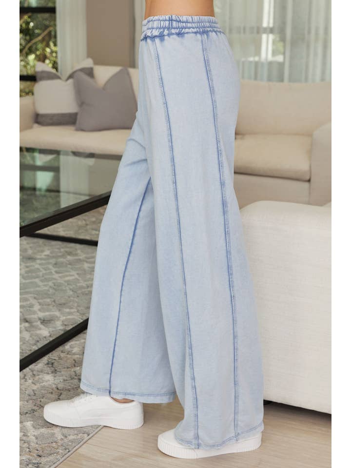 VENTI6 - Venta al por mayor Pantalones - Mujer - PANTALONES DE CHÁNDAL DE PIERNA ANCHA LAVADO MINERAL (82016)1