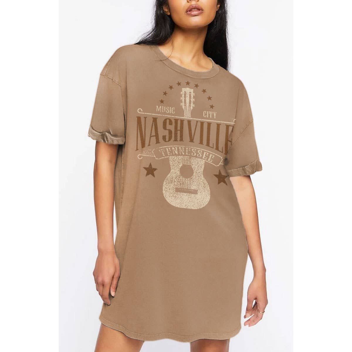 HRTandLUV - Wholesale Tunic - Women's - NASHVILLE MUSIC CITY GRAPHIC DRESS1