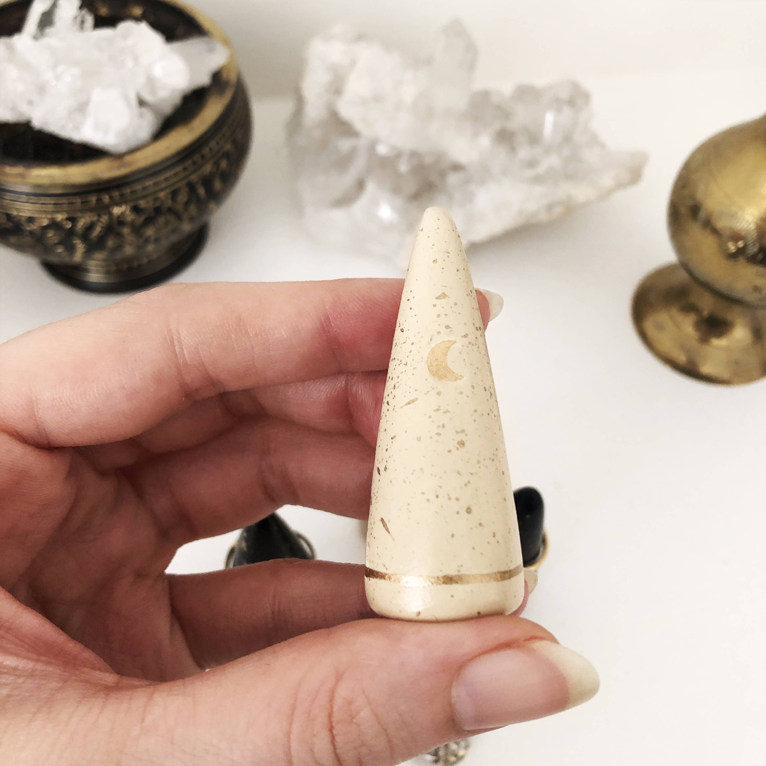 The Flow Design - Wholesale Jewelry Stand & Display - Celestial Ring holders, Clay Ring Cone, Witchy decor0