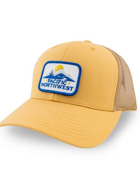 Sundown Trucker Hat Gold for wholesale by Northwest Vibes Supply Co.
