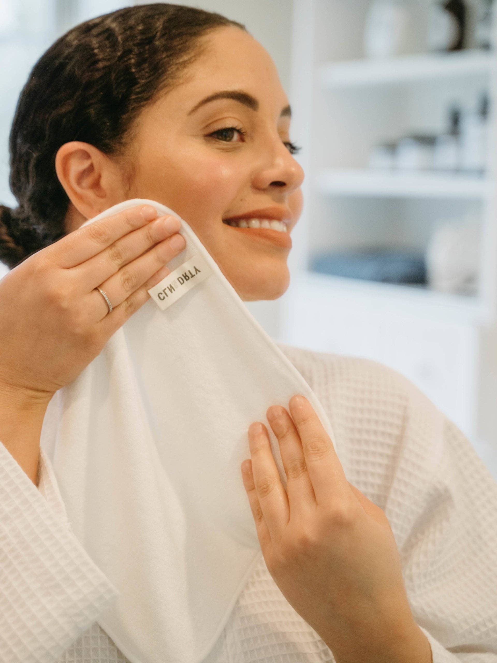 CLN&DRTY Natural Skincare - Wholesale Face & Body Wipes - Reusable Facial Cloth - organic cotton + bamboo terry1