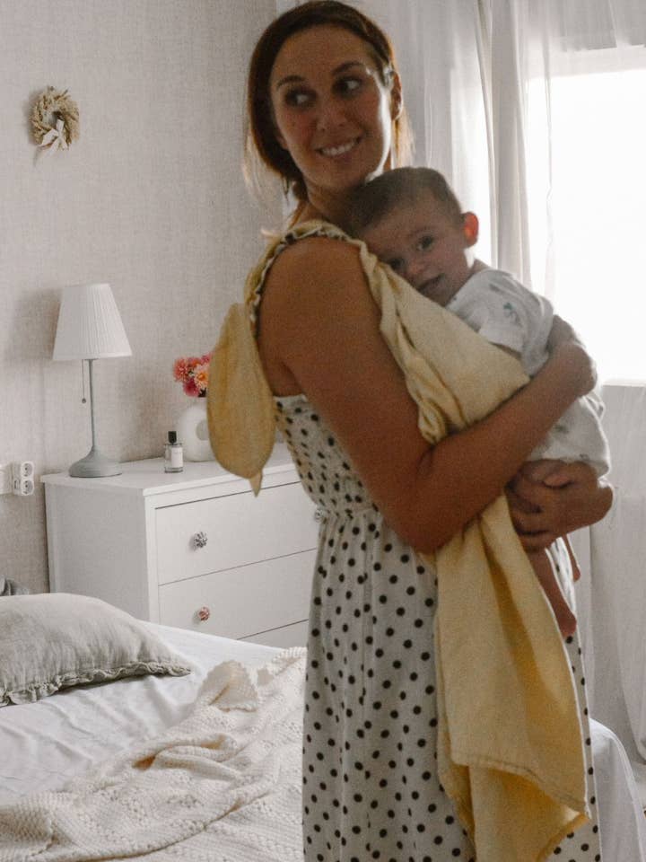 MUSLIN BLANKET XXL YELLOW BANANA for wholesale by North Baby