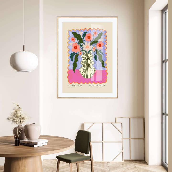 Kate Fox Design - Wholesale Art Print - Vase Art Print, Colourful Art Print, Hand Drawn Art, Quirky