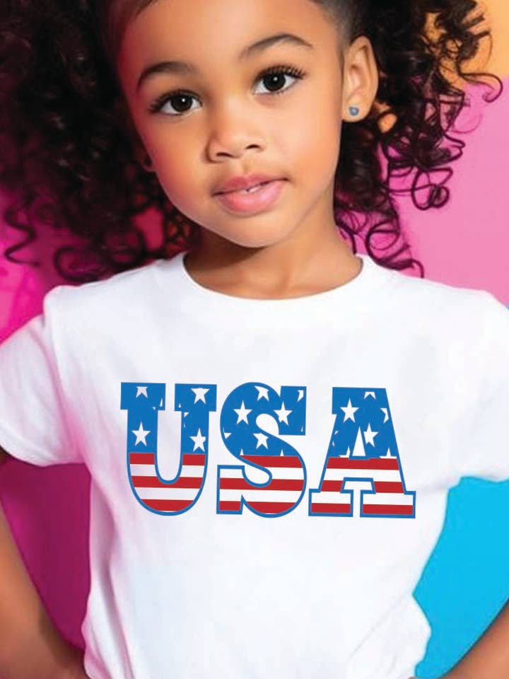 L1350 - USA grafisk t-shirt för wholesale av KNOCK ON THE STYLE
