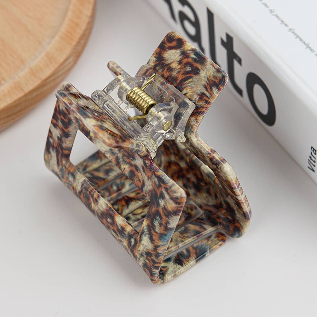 TheDivaSoap – Großhandel Haarclip – Damen – Quadratischer Haarklammer aus Azetat mit buntem Aufdruck, umweltfreundlich1