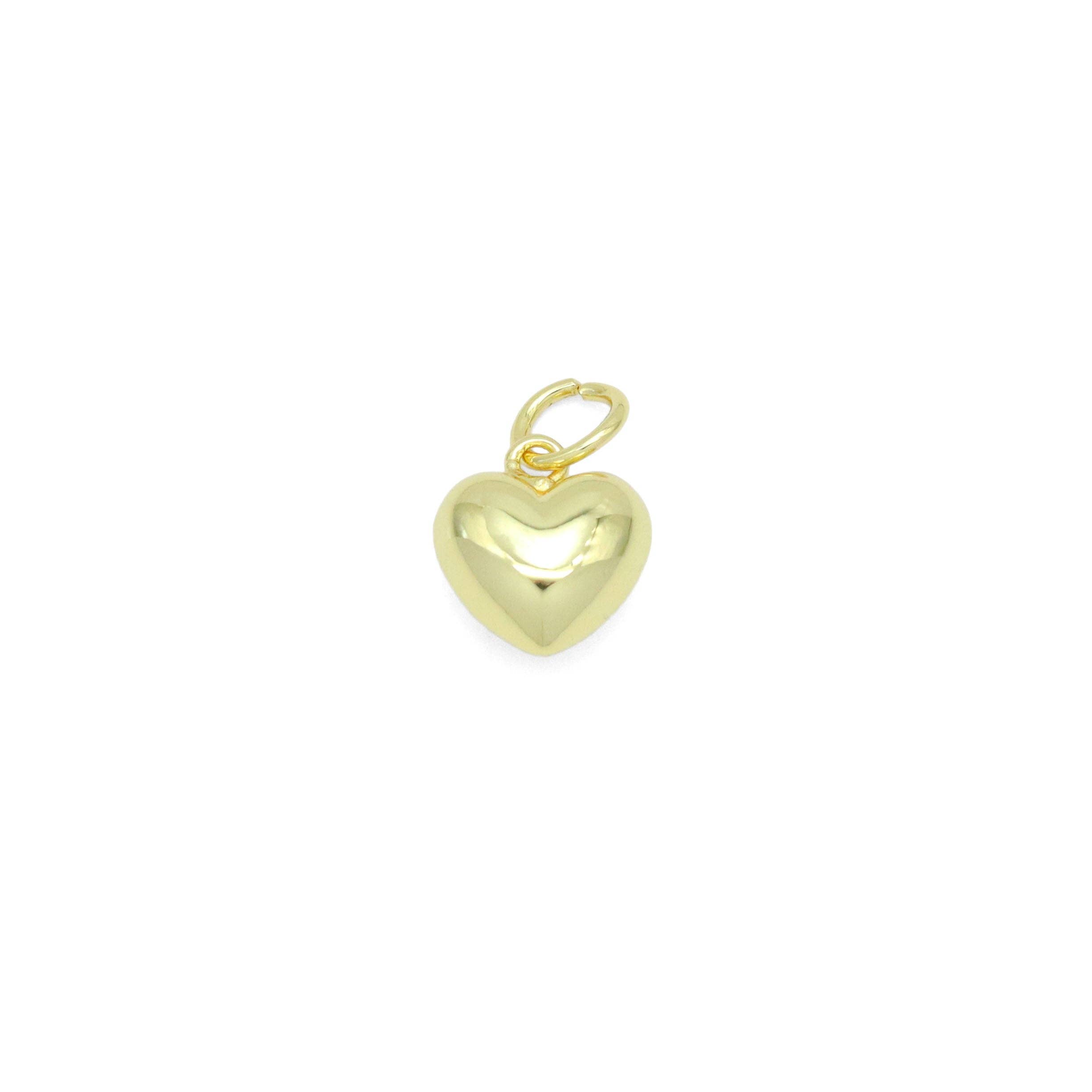 BestBeads&Beyond - Wholesale Individual Charm/Pendant - Cute Puffy Gold 3D Heart Shape Charm Pendant, Sku#LD6551