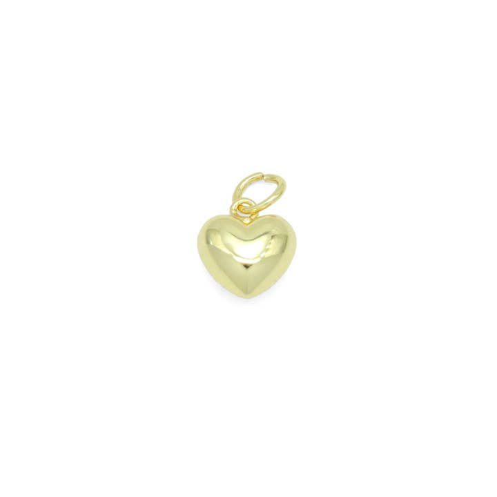 BestBeads&Beyond - Wholesale Individual Charm/Pendant - Cute Puffy Gold 3D Heart Shape Charm Pendant, Sku#LD6551