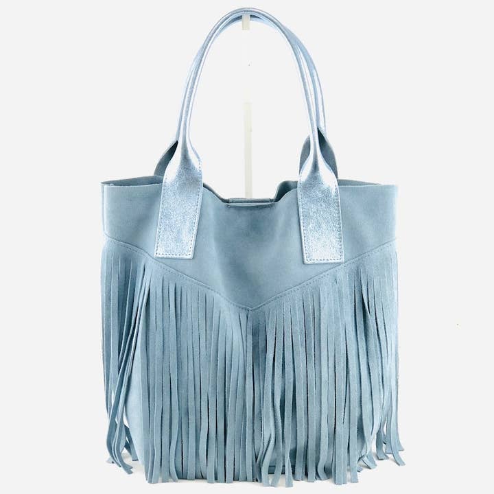 MILANO AMOUR - Wholesale Tote Bag - Women's - TOTE BAG SHOPPER DIAMOR SUEDE FRANGE MATCH LAMINATO