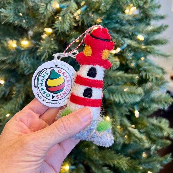 Ornaments 4 Orphans – wholesale Ornament – Lighthouse Felt Wool Christmas Ornament