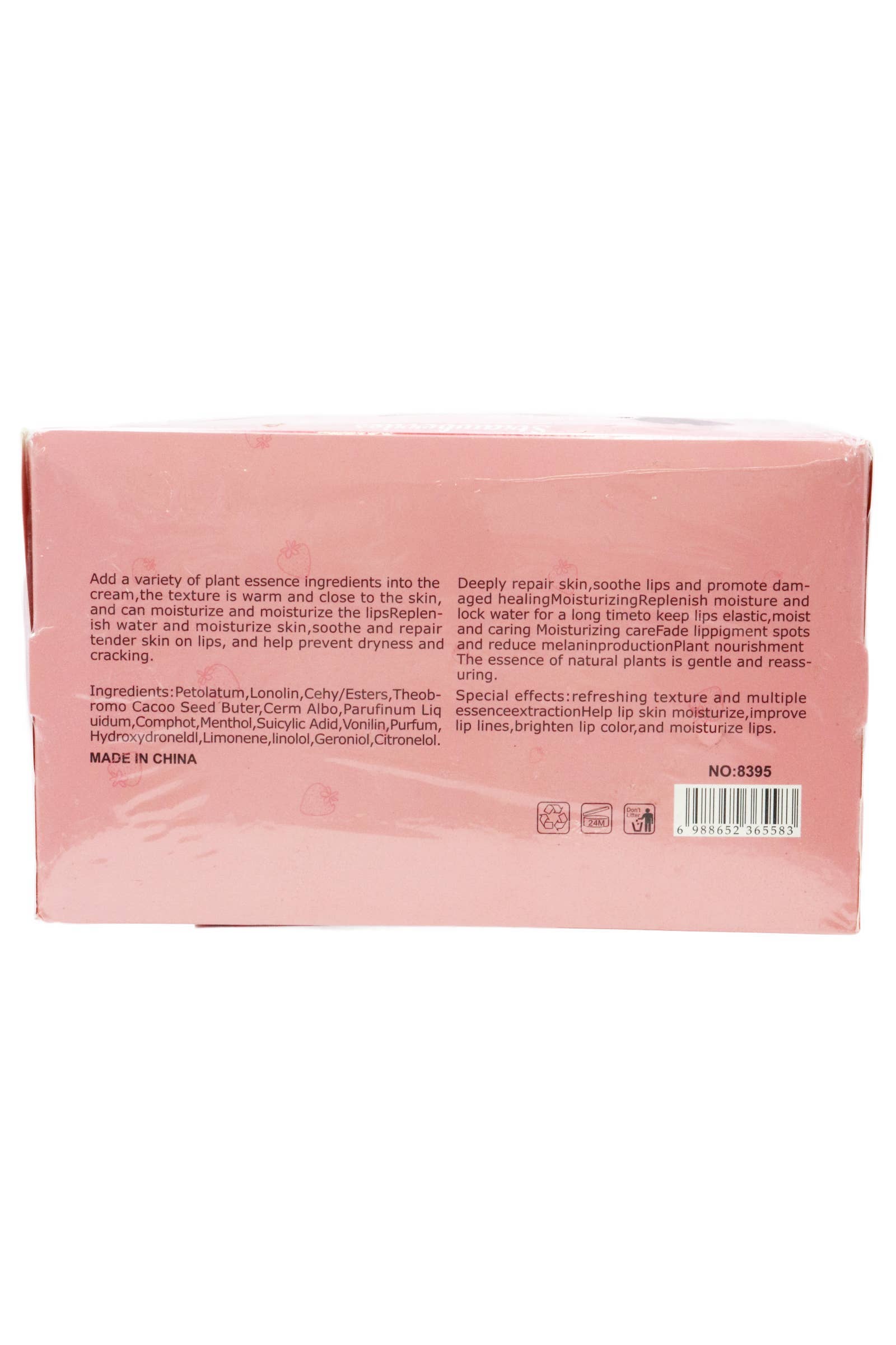 SOM VIST Jordbærduftende gel fugtgivende læbepomade i klemme tube - 36 stk for engroshandel på Faire4