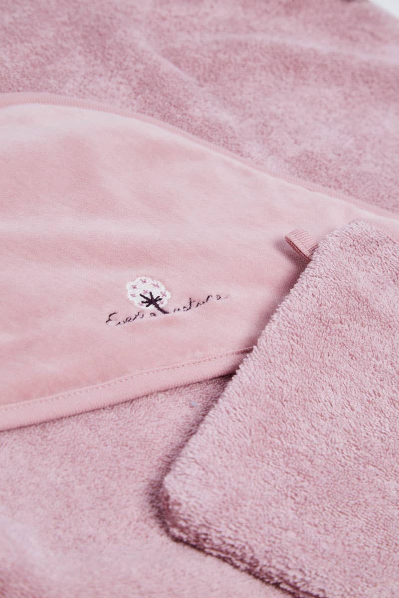 Eveil et Nature – Toalha com capuz - Crianças e bebés por atacado – Capa de banho e luva 75 x 75 cm Rosewood1