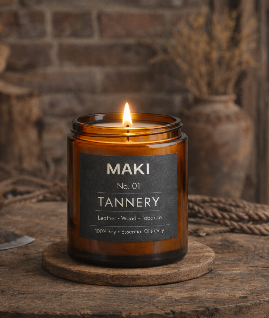 Ware by Maki - Wholesale Jar/Filled Candle - Soy Candle No. 01 - TANNERY1