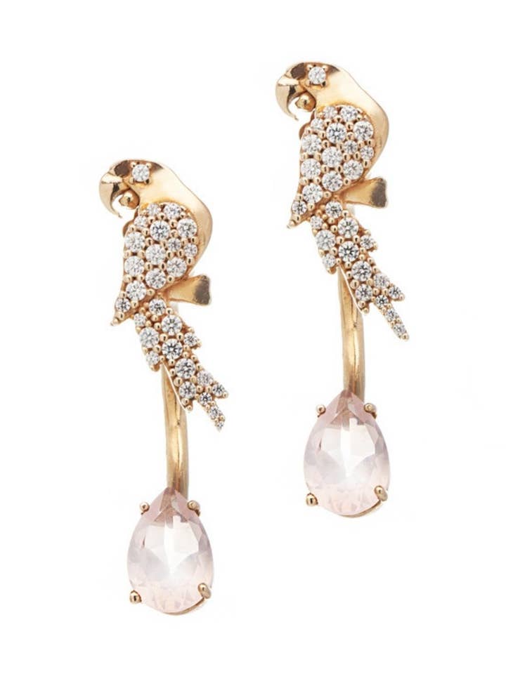 Parrot Earrings And Drop Stone for wholesale by THAIS BERNARDES GIOIELLI