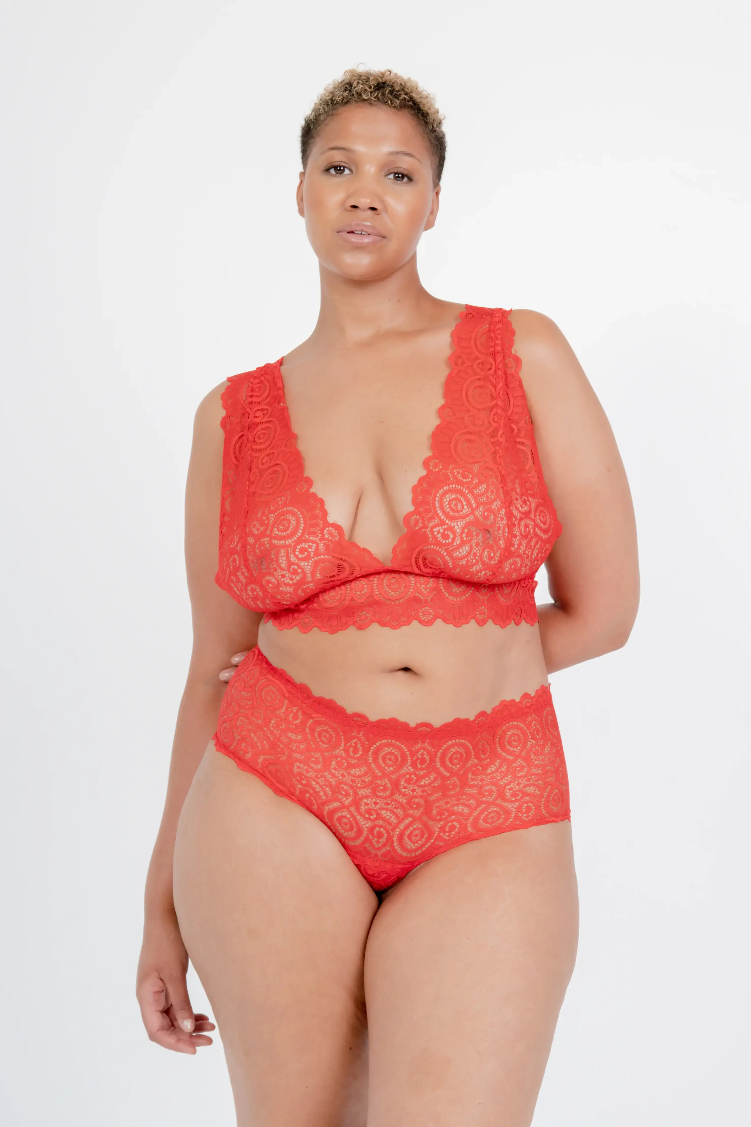 IDENTITY LINGERIE - Wholesale Lingerie Set - Women's - Lace Bralette Bra Sexy Underwear Plus Size Lingerie in Red0