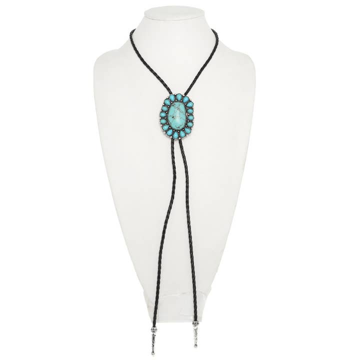 anbfashion - Vendita all'ingrosso Collana con ciondolo/pendaglio - Collana Bolo Concho Turchese Occidentale N183192