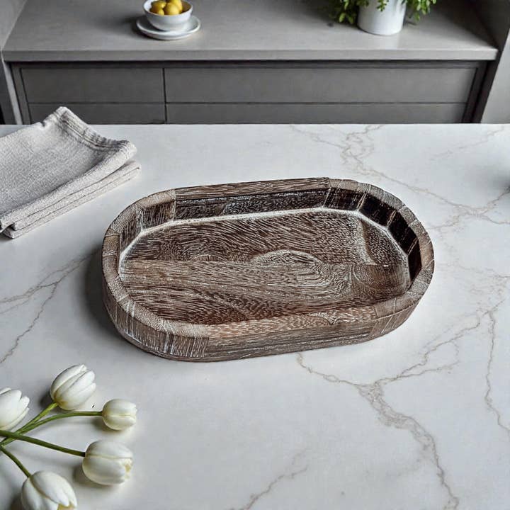 Gia Roma - Wholesale Decoratief dienblad - Ronde houten standaard en sierbord voor tafeldecoratie50