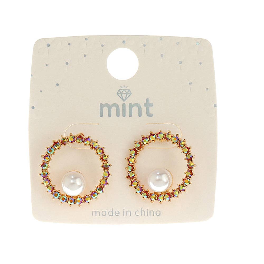 Atlas Fashion - Wholesale Stud/Post Earrings - Aurora Borealis Crystal Post Earrings