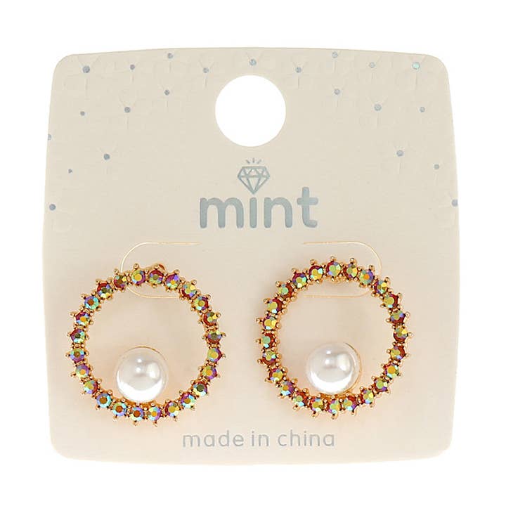 Atlas Fashion - Wholesale Stud/Post Earrings - Aurora Borealis Crystal Post Earrings0