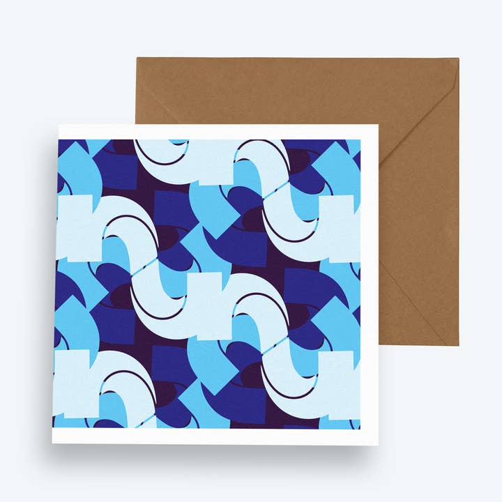 Boho Blue 5, Seventies Series, Greeting Card for wholesale by Storigraphic®