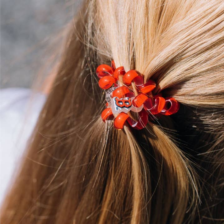 TELETIES - Wholesale Hair Tie - Spiral Hair Coils | Large | Boston Red Sox Hair Ties3