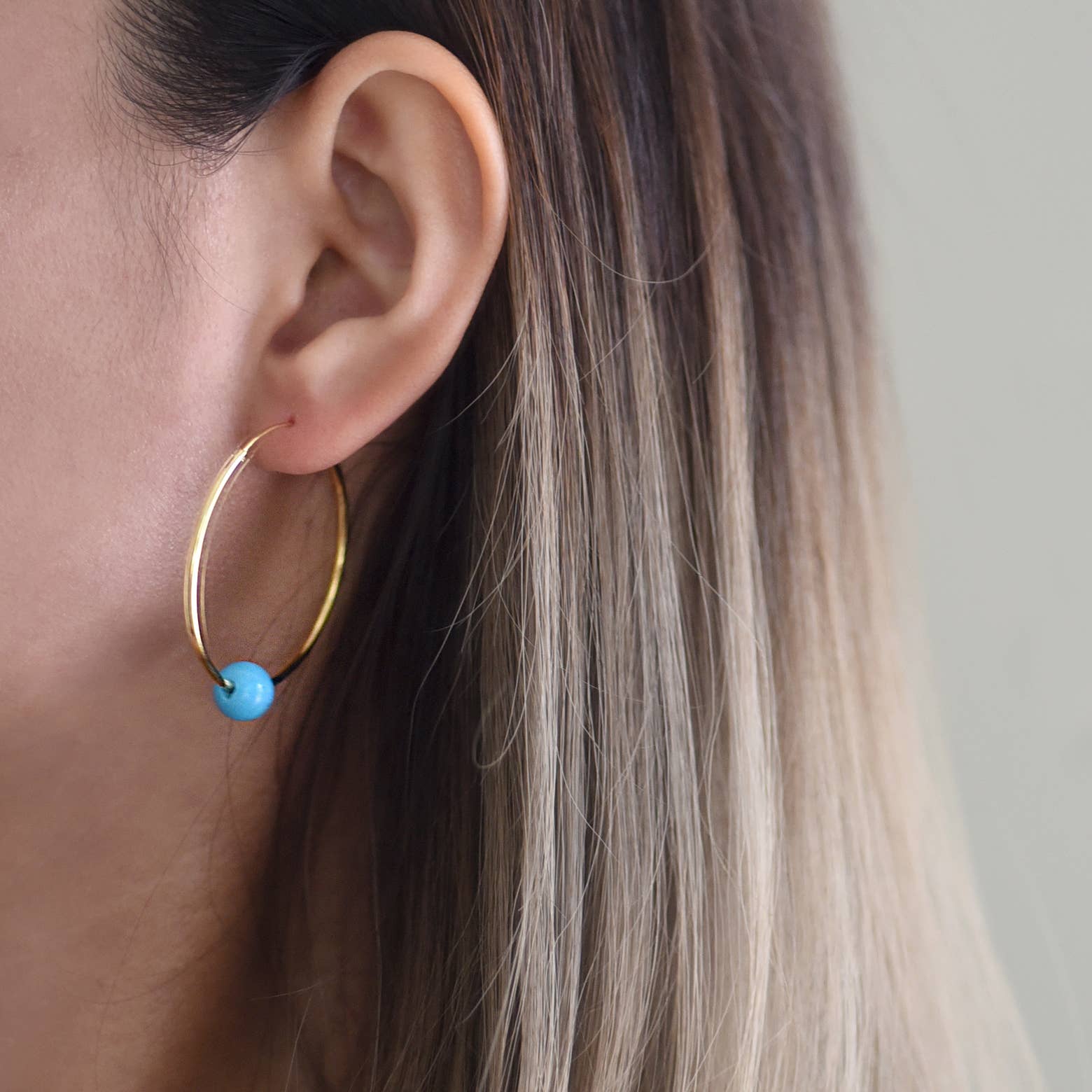 FELIX Z DESIGNS - Wholesale Hoop Earrings - 925 Silver Hoop Earring w/ Gemstone Bead3