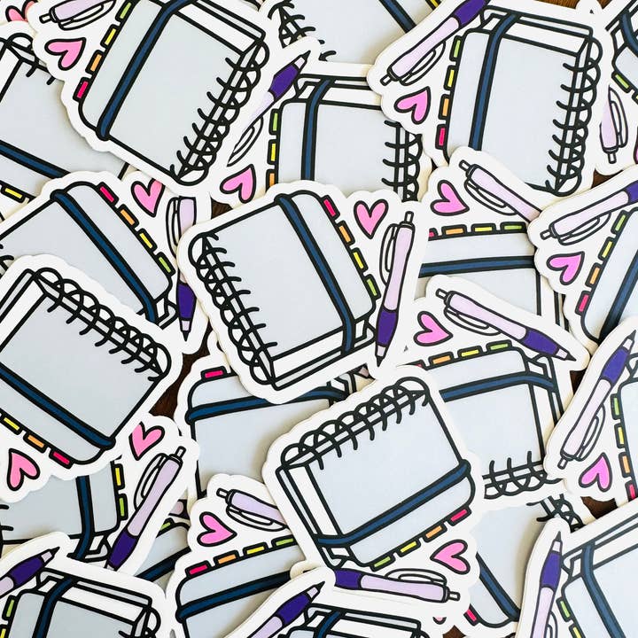 Planner Notebook Vinyl Sticker for wholesale by Peanut Butter Taco