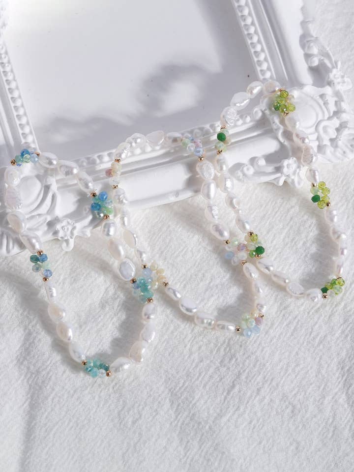 Kathleen Bracelet | Freshwater Pearl Floral Beaded for wholesale by MOND HAUS