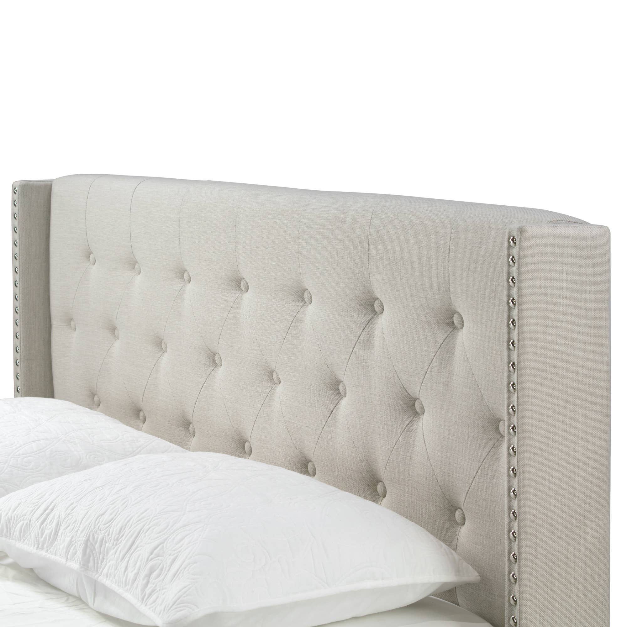 Glamour Home - Wholesale Bed - Asali King Bed with Button Tufting and Nail Head Wings3