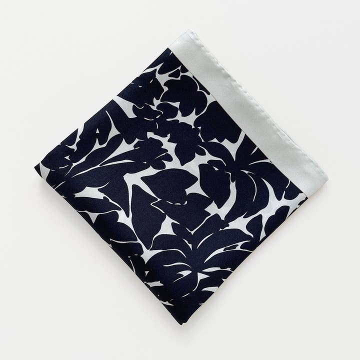 Floral Silhouette Silk Scarf - 65cm Women's Bandana Scarf for wholesale by LuluLane