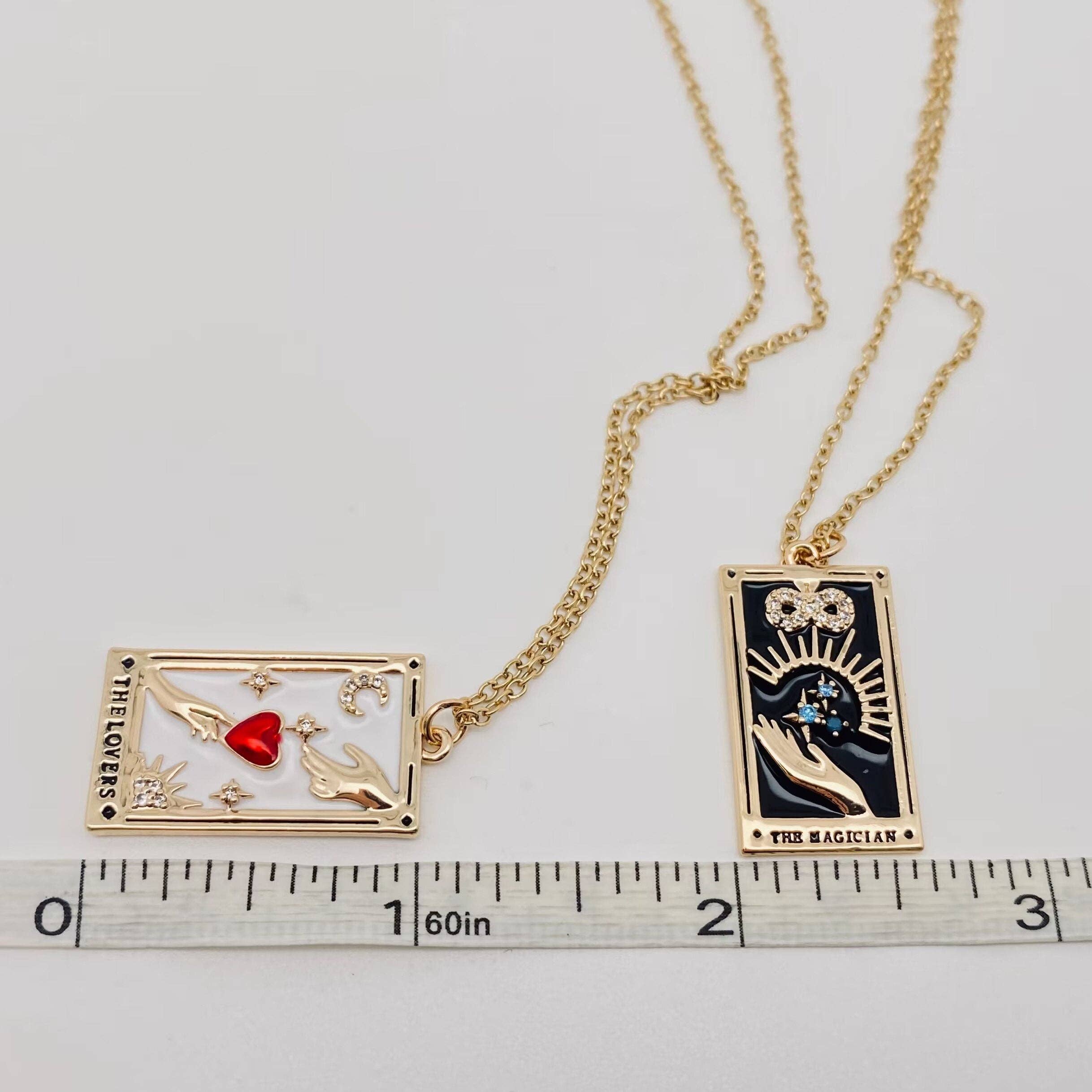 Mio Queena – wholesale Hänge-/berlockhalsband – Emalj Tarot inlaga Cubic Zirconia hängande halsband5