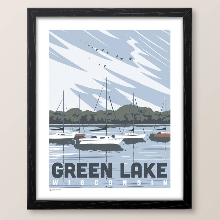 Green Lake Wisconsin Print for wholesale by Bozz Prints