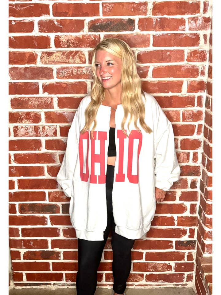 Simply Blush Wholesale - Wholesale Cardigan - Women's - Custom Cardigan Split Crew Cardi Game Day Raw Edge Football3