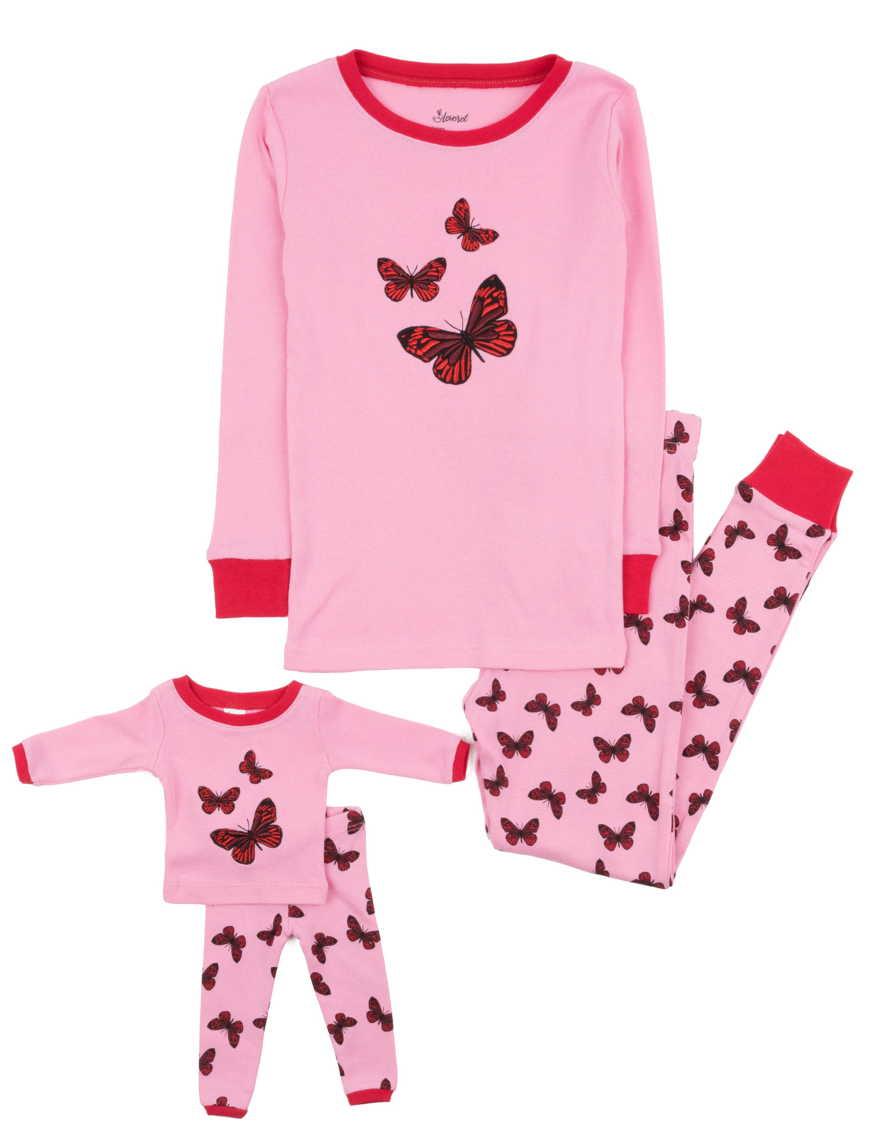 Leveret Pajamas - Wholesale Sleepwear Set - Kids - Kids Girl & Doll Cotton Pajamas7