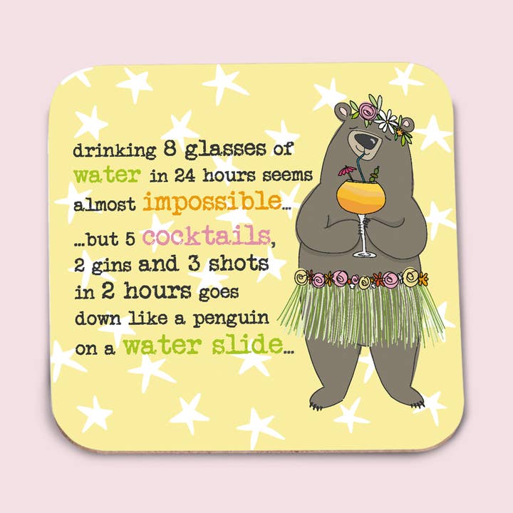 Underlägg - pingvin på en vattenrutschbana för wholesale av Dandelion Stationery