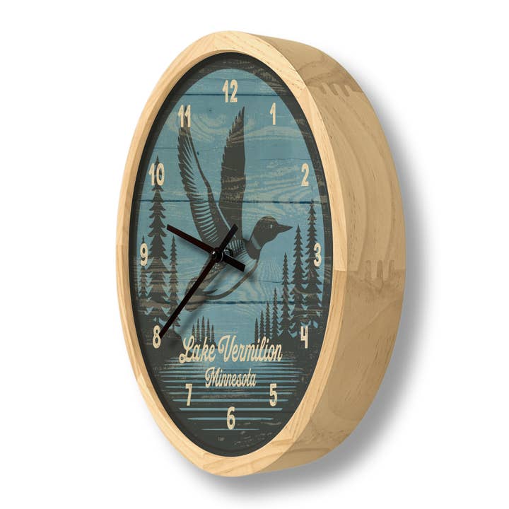 Local Time Clock Co. - Wholesale Wall Clock - Personalized Loon Wall Clock - 12" Diameter